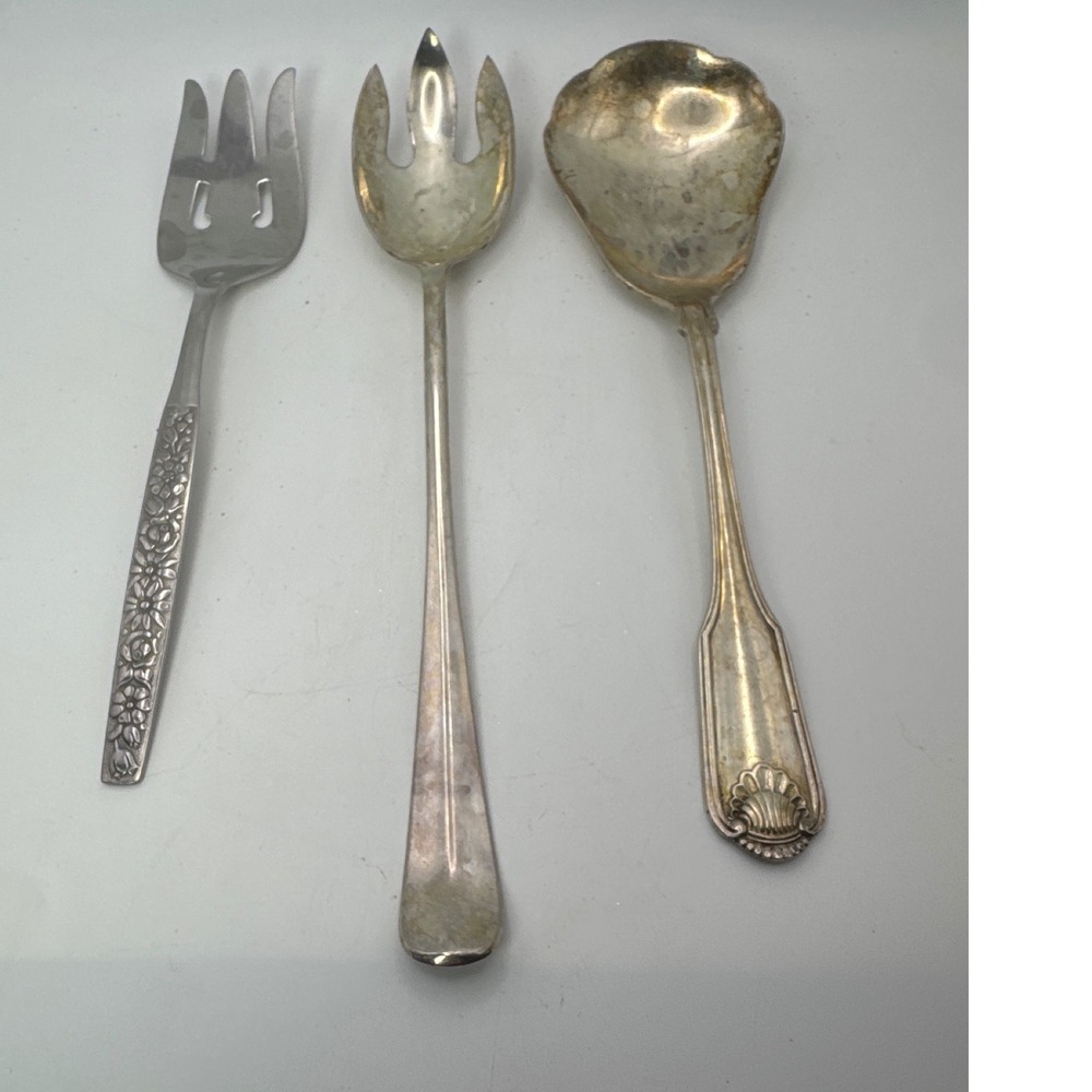 Vintage Oneida Community Wm A Rogers Serving Spoon & Cold Meat Forks Lot of 3